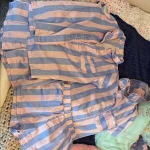 Striped Pastel Pajama Set - Pink & Light Blue bundle